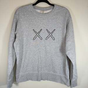 Uniqlo x KAWS x Sesame Street XX Embroidered Grey Crewneck Sweatshirt